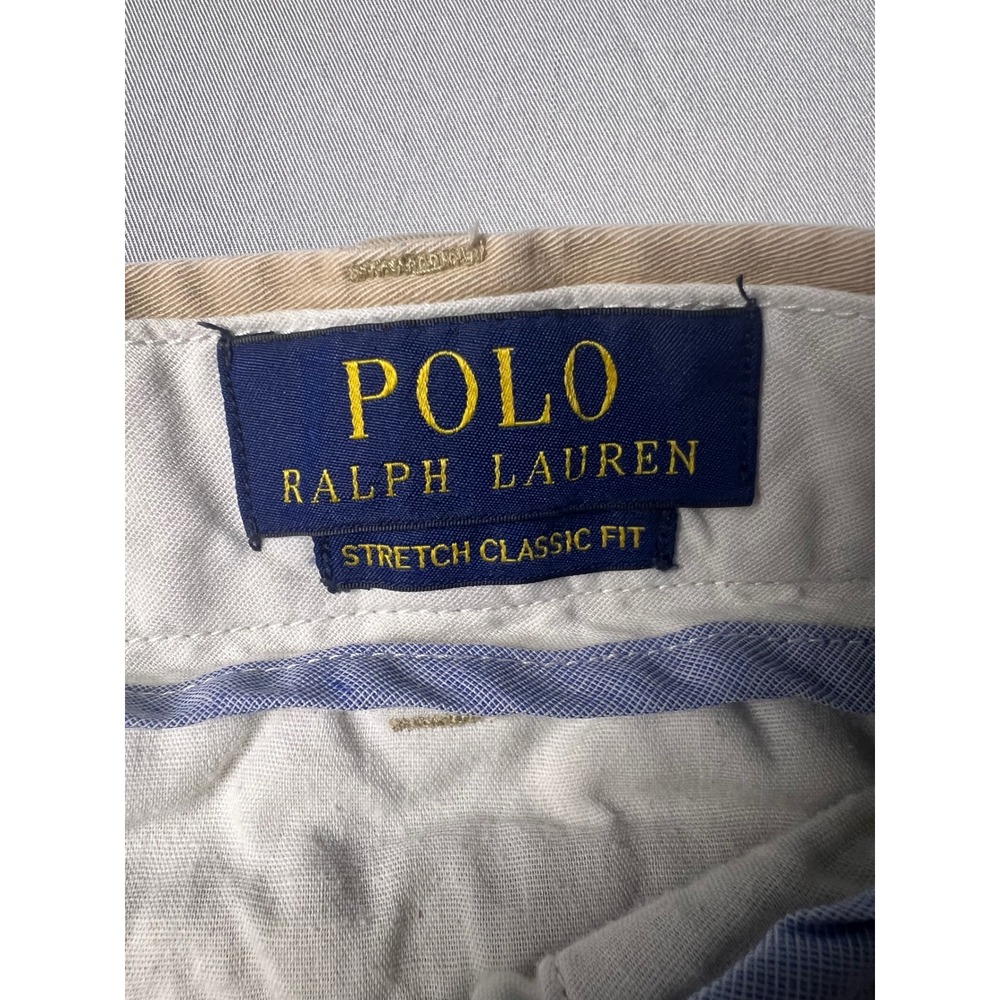 Polo Ralph Lauren Mens 36 Khaki Stretch Classic Fit Chino Shorts Cotton Blend - Picture 3 of 12